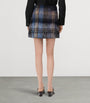 LOEWE Blue Mohair-Wool Buckled Mini Skirt