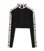 Burberry Black Stretch-Jersey Check Zip-Up Crop Top