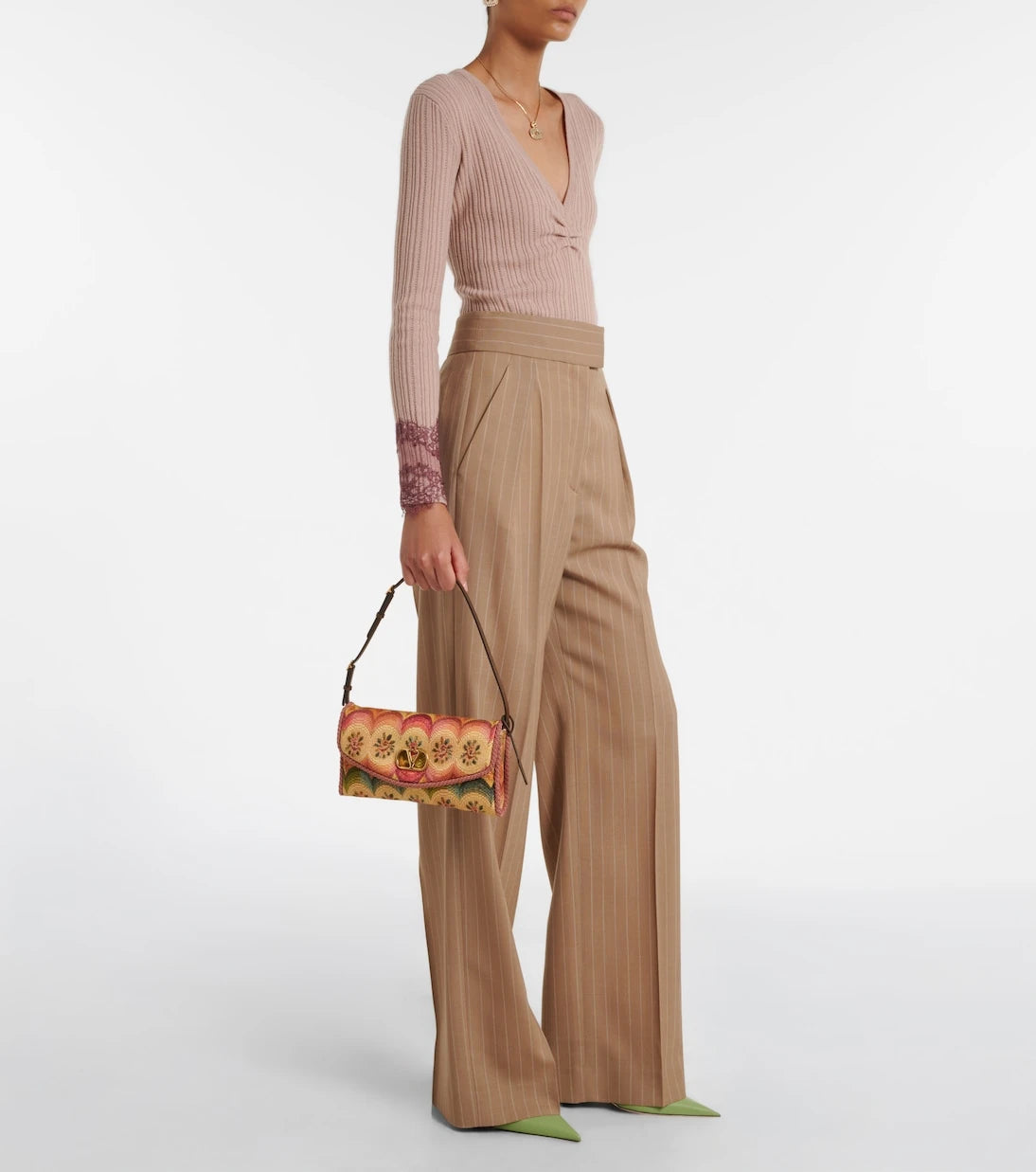 Valentino Garavani - DeVain Small floral jacquard shoulder bag