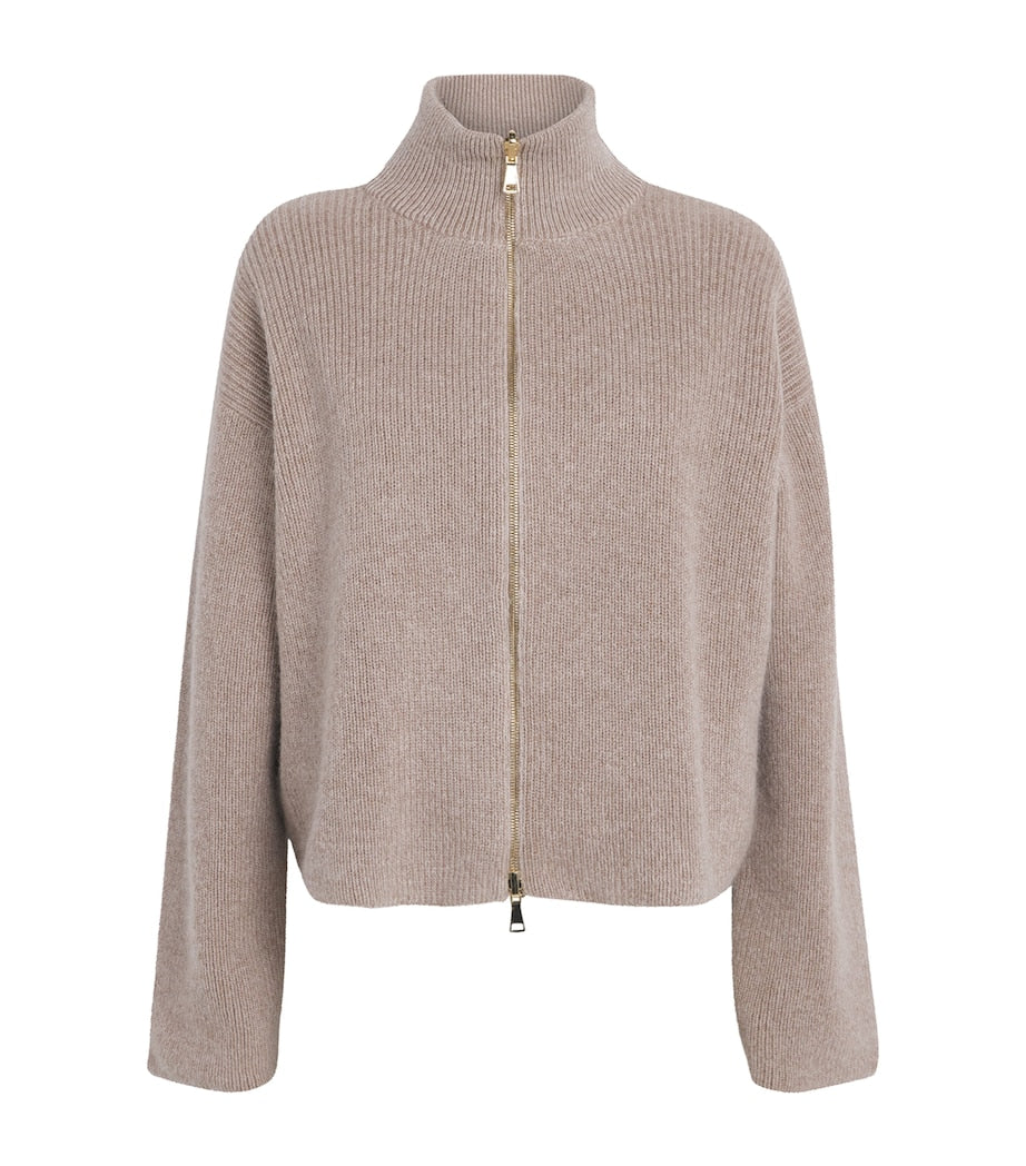 Fabiana Filippi Brown Reversible Zipped Cardigan