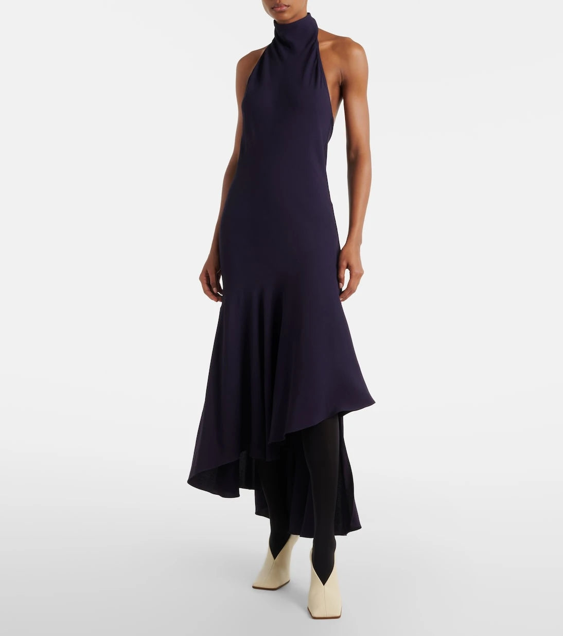 Alaïa - فستان ماكسي بلا أكمام بياقة غير متماثلة