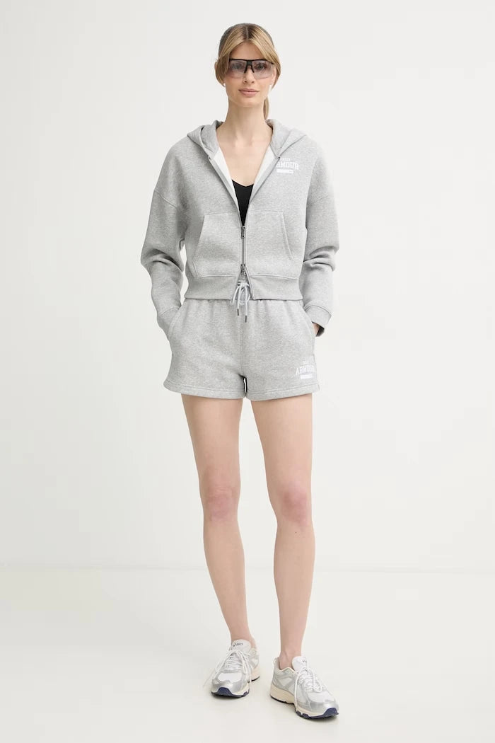 Under Armour kadın pamuklu kapüşonlu fermuarlı sweatshirt Icon