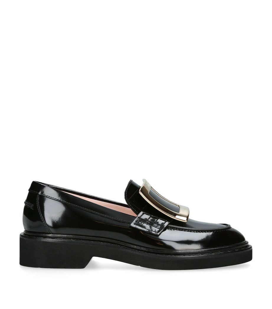 Roger Vivier Black Leather Viv' Rangers Loafers