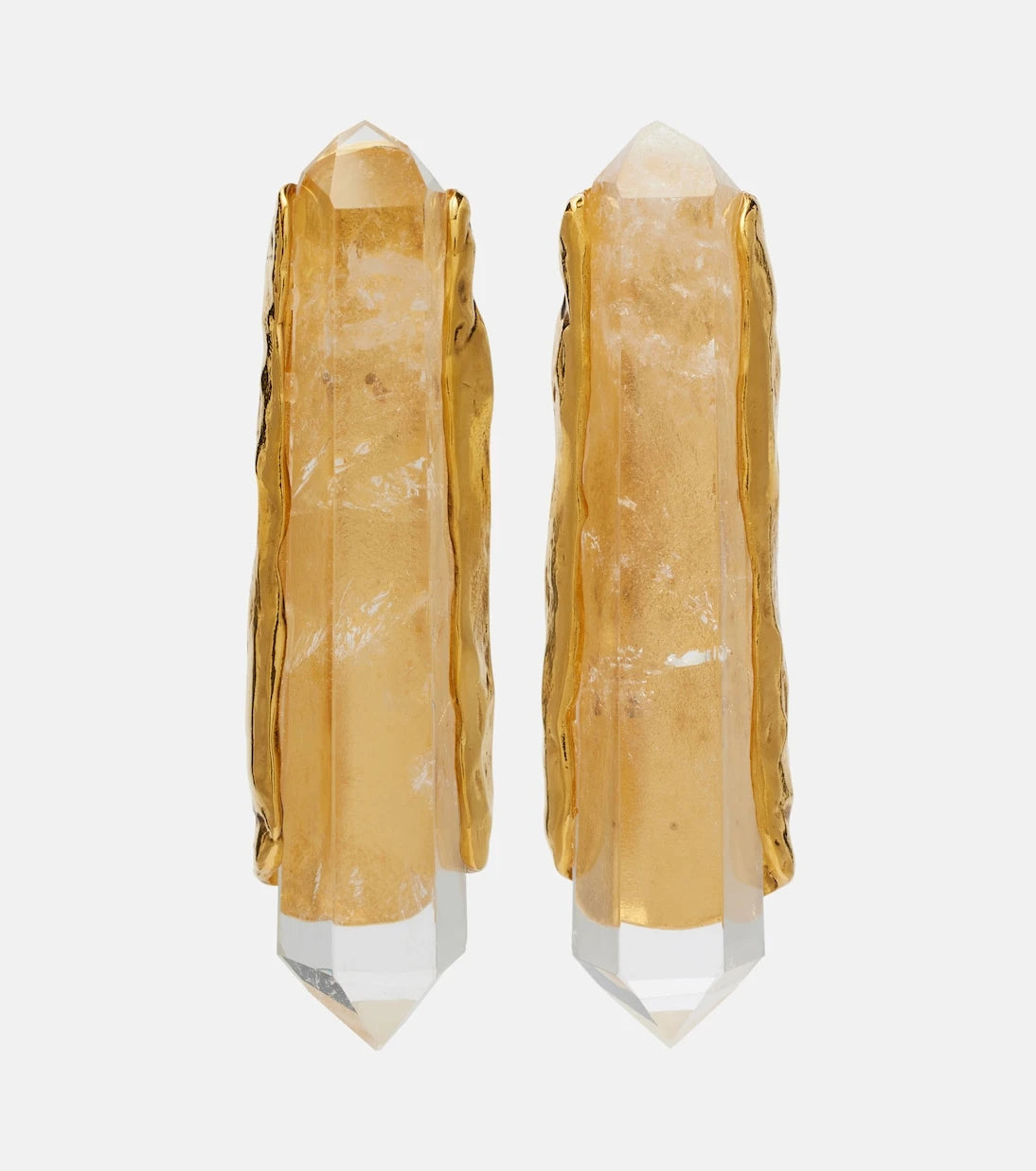 Saint Laurent - Obelisk embellished clip-on earrings