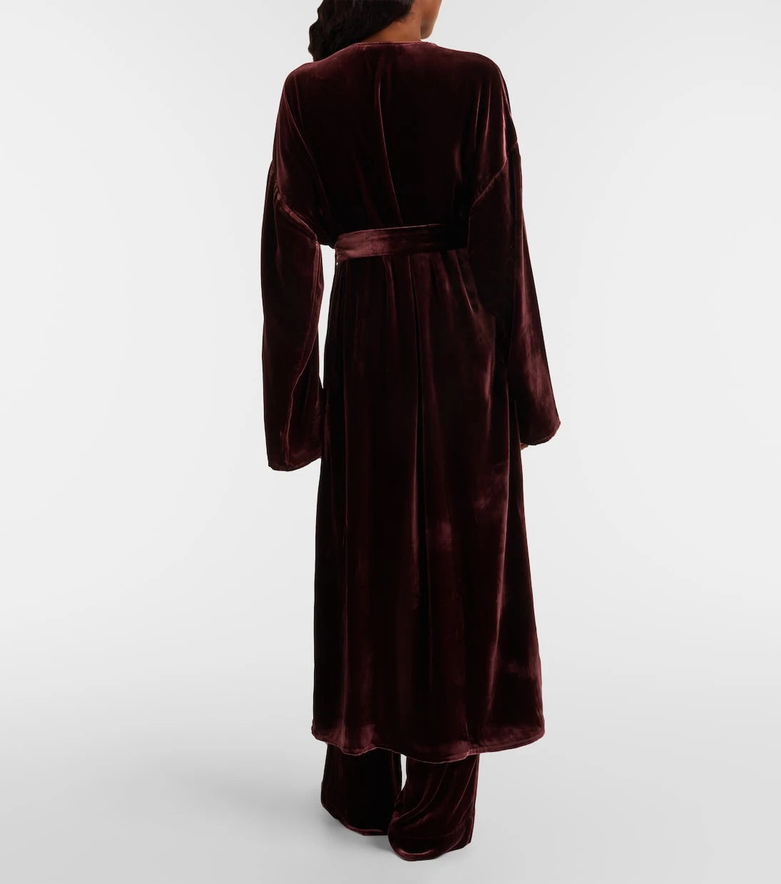 Asceno - Belted velvet midi dress