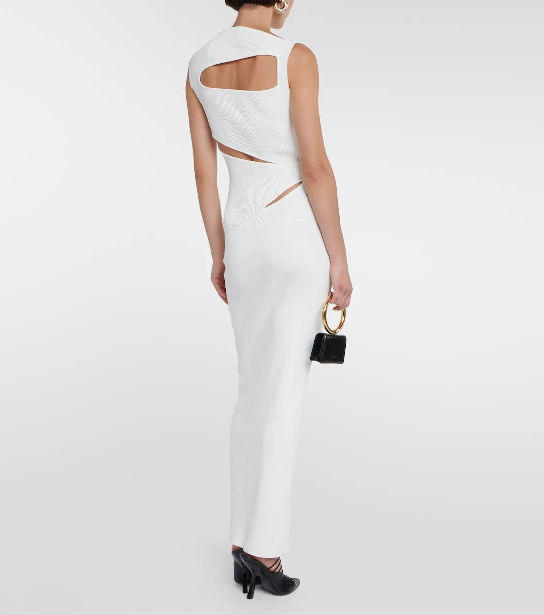Christopher Esber - Cutout ribbed-knit paneled maxi dress