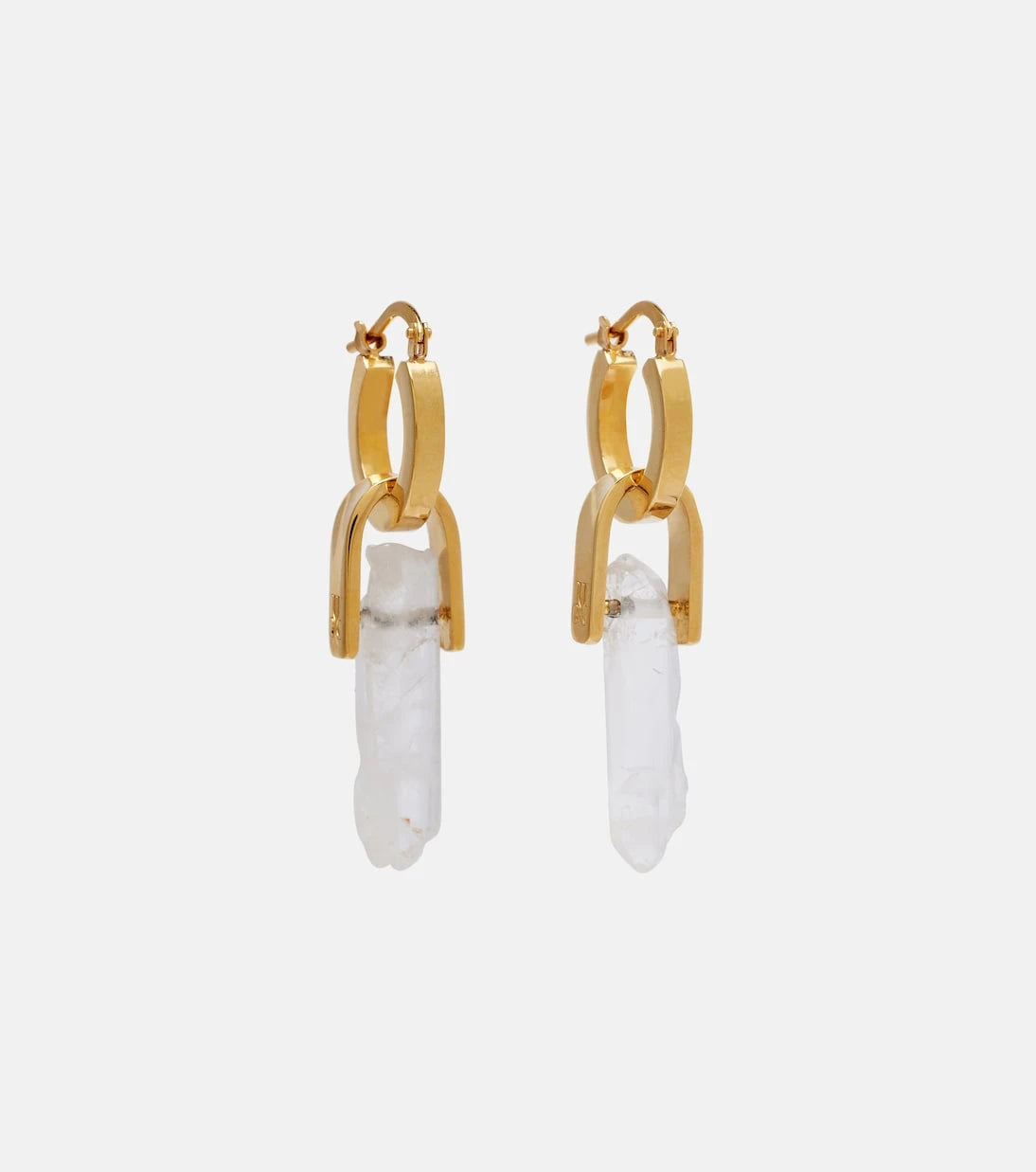 La DoubleJ - Pillar gold-plated pendant earrings