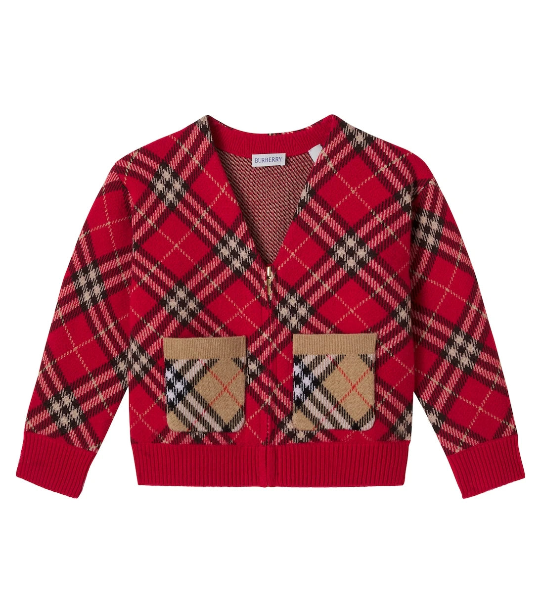Burberry Kids - Burberry Check wool cardigan