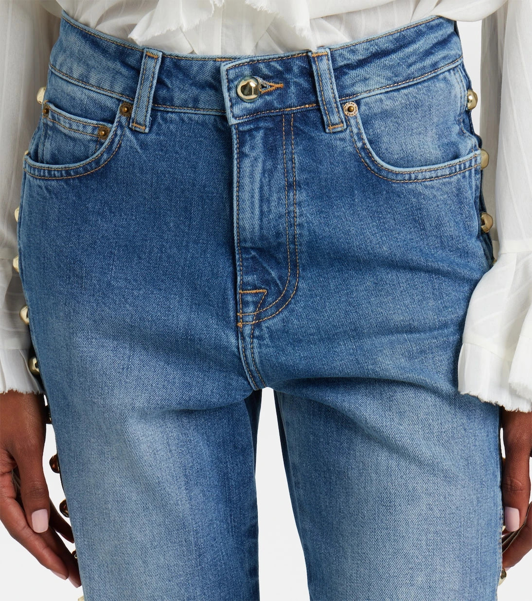 Simkhai - Amelia studded straight jeans