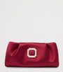 Malone Souliers Red Satin Vittoria Soft Clutch Bag