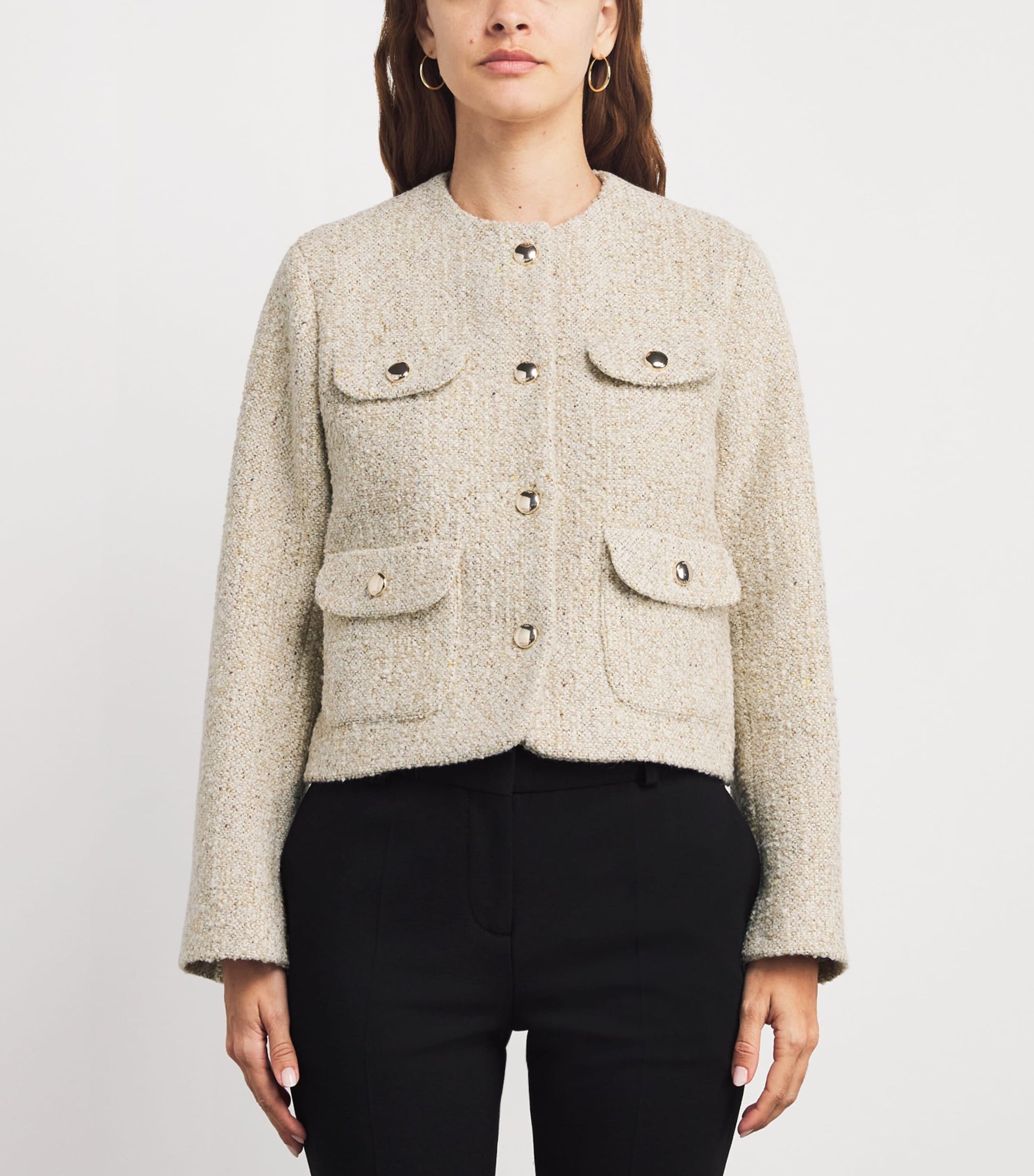 White Bouclé Tweed Jacket