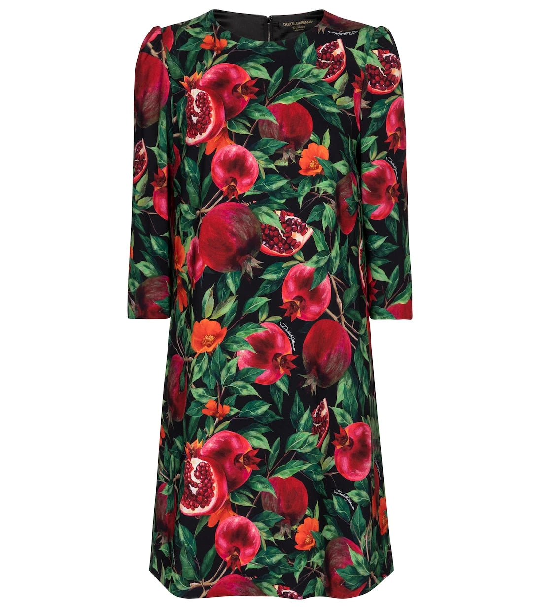Dolce&Gabbana - فستان قصير بطبعة الرمان