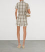 Burberry Ivory Cotton Check Drawstring Shorts