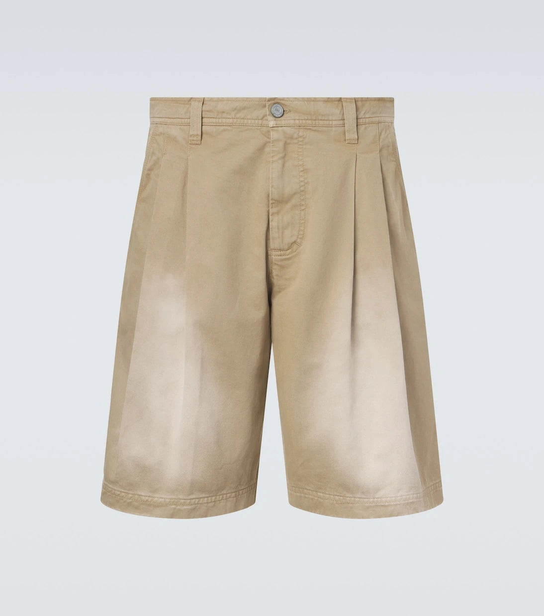 ERL - Pleated cotton twill Bermuda shorts