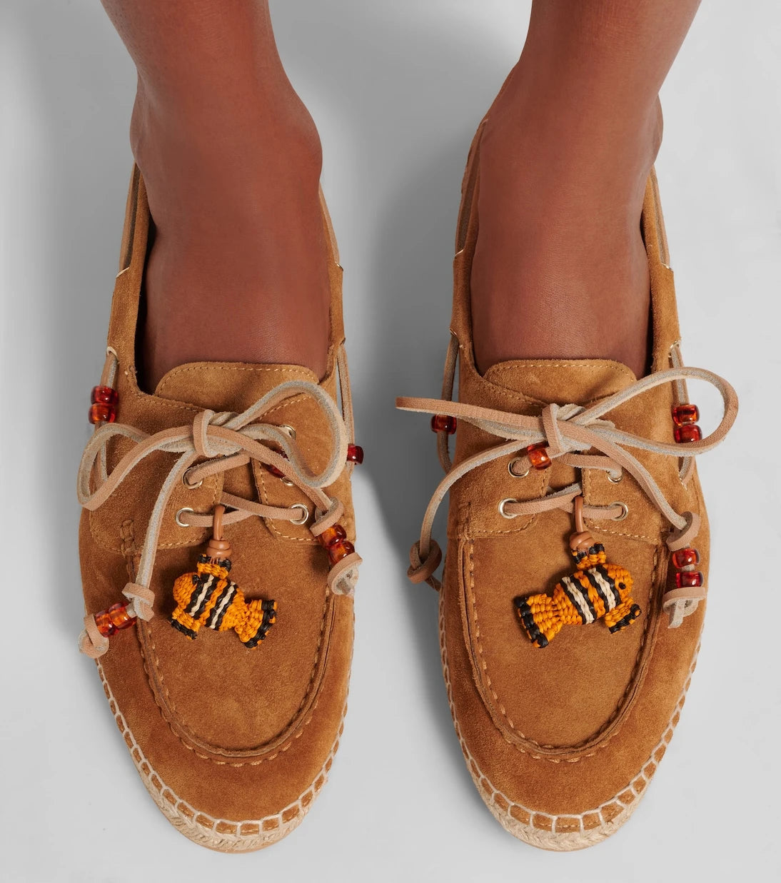 Aquazzura - Seafarer beaded suede espadrilles