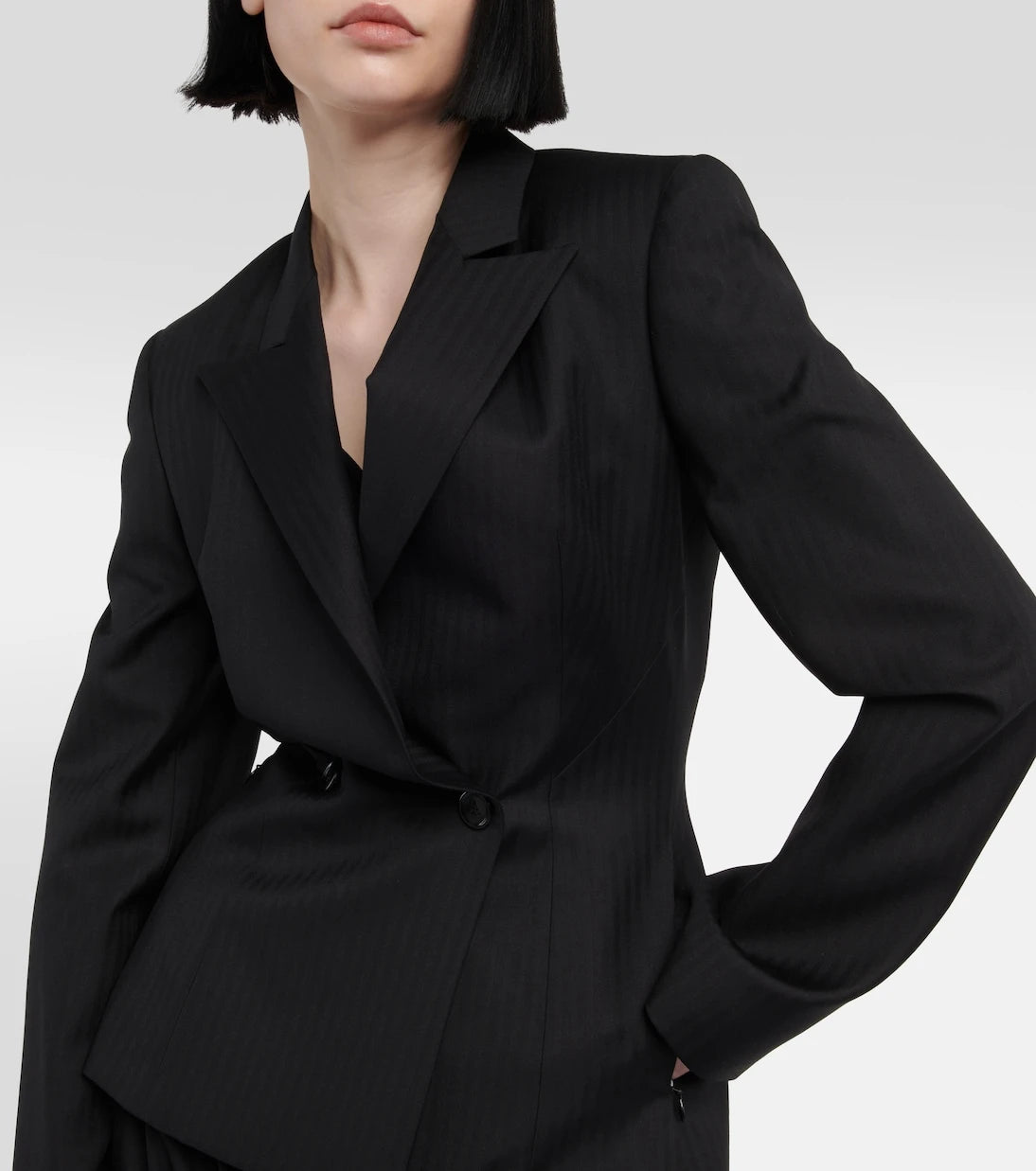 Alaïa - Herringbone wool gabardine blazer