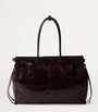 Prada Brown Large Leather Buckle Tote Bag