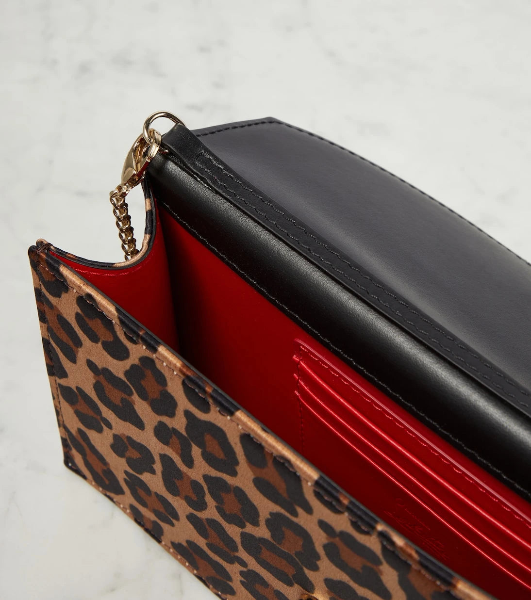Christian Louboutin - Loubi54 leopard-print satin clutch