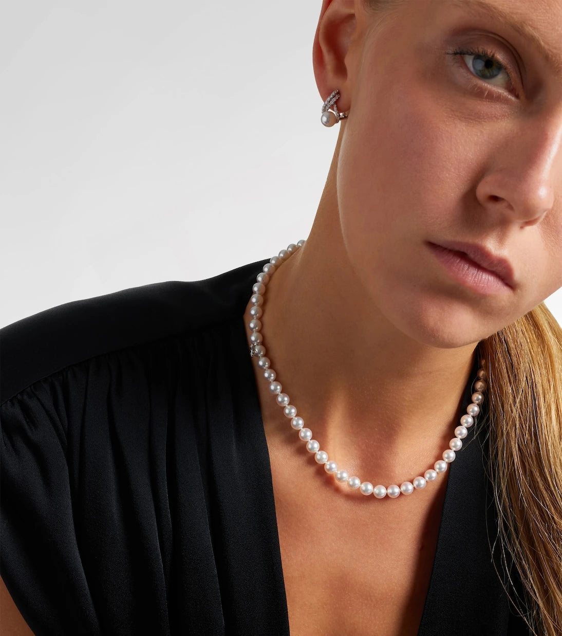 Mikimoto - 18kt white gold necklace with pearls