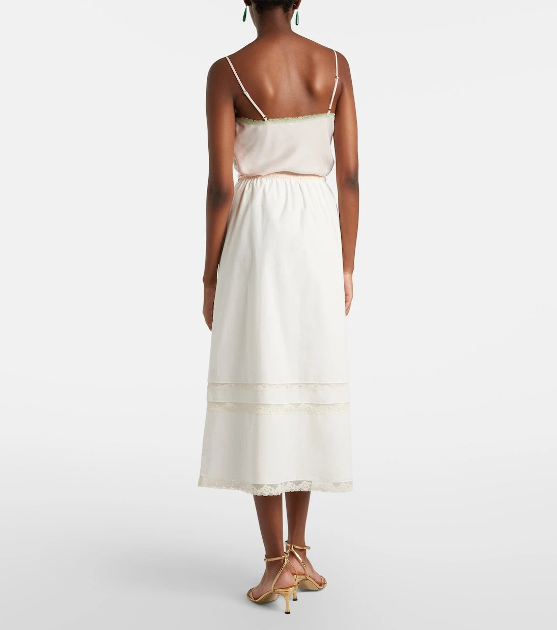 Posse - Alma lace-trimmed midi skirt