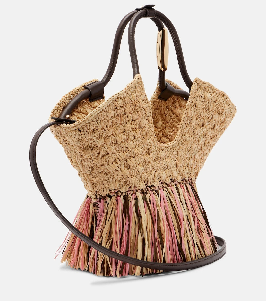 Zimmermann - Goldentime Small raffia tote bag