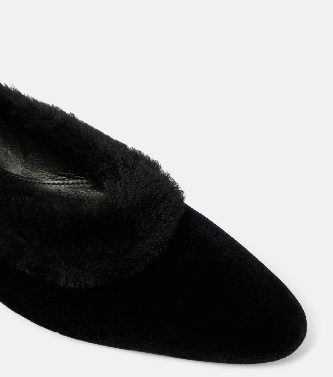 Toteme - Shearling-trimmed velvet ballet flats