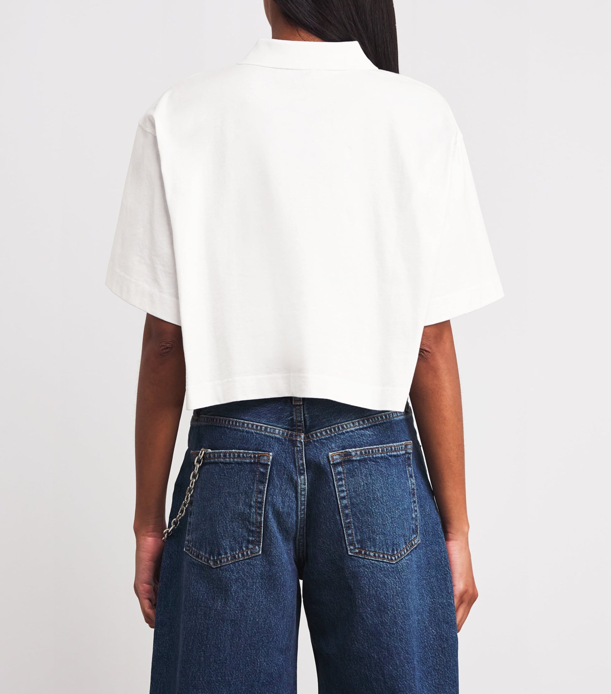 Alexander Wang White Cotton Logo Crop Top