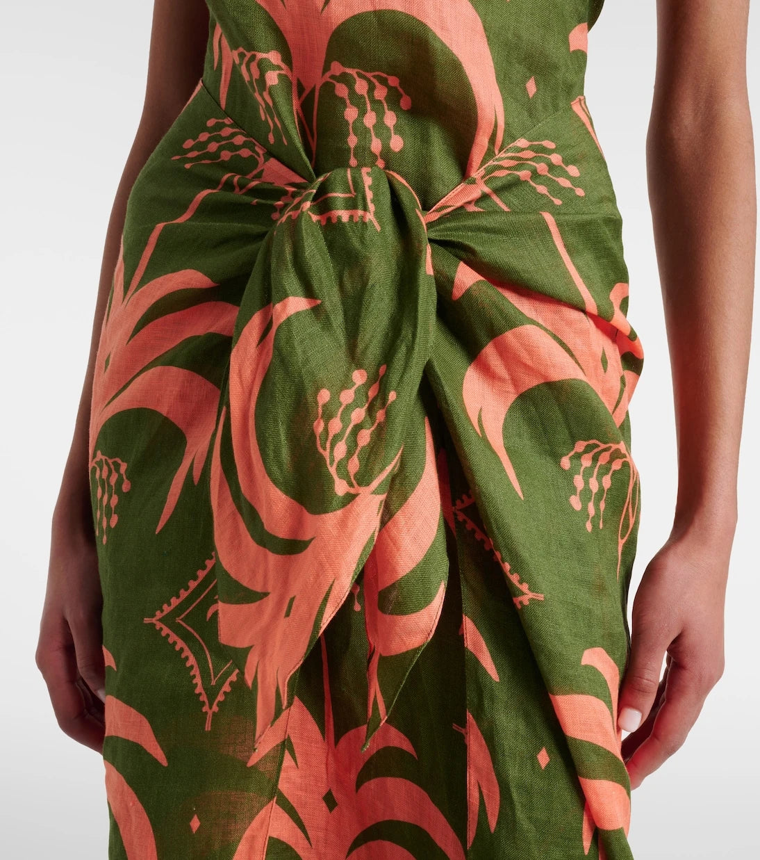 Johanna Ortiz - Asymmetric printed linen maxi dress