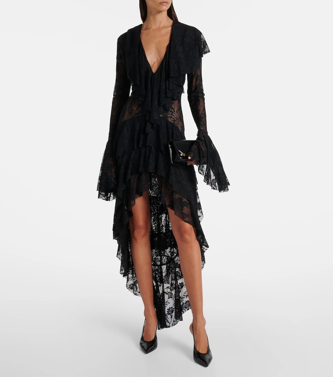 Norma Kamali - Asymmetric ruffled midi dress