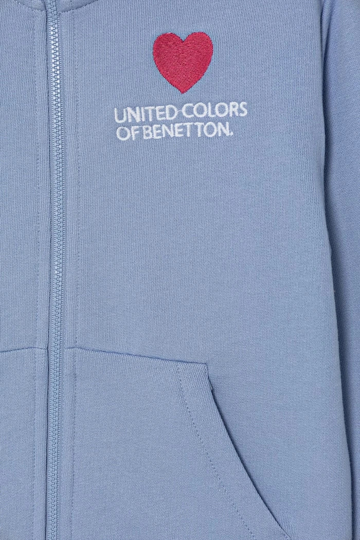 United Colors of Benetton fermuarlı çocuk pamuklu sweatshirt
