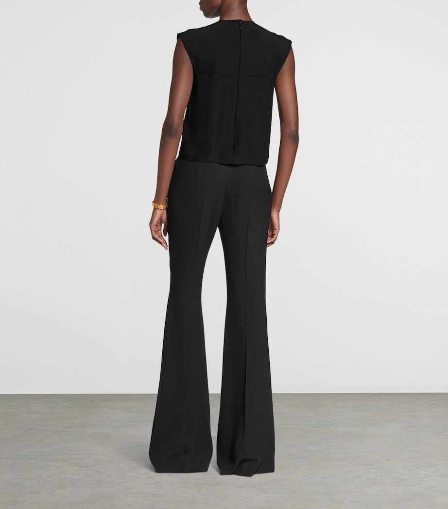 Balenciaga Black Silk Jacquard License Top