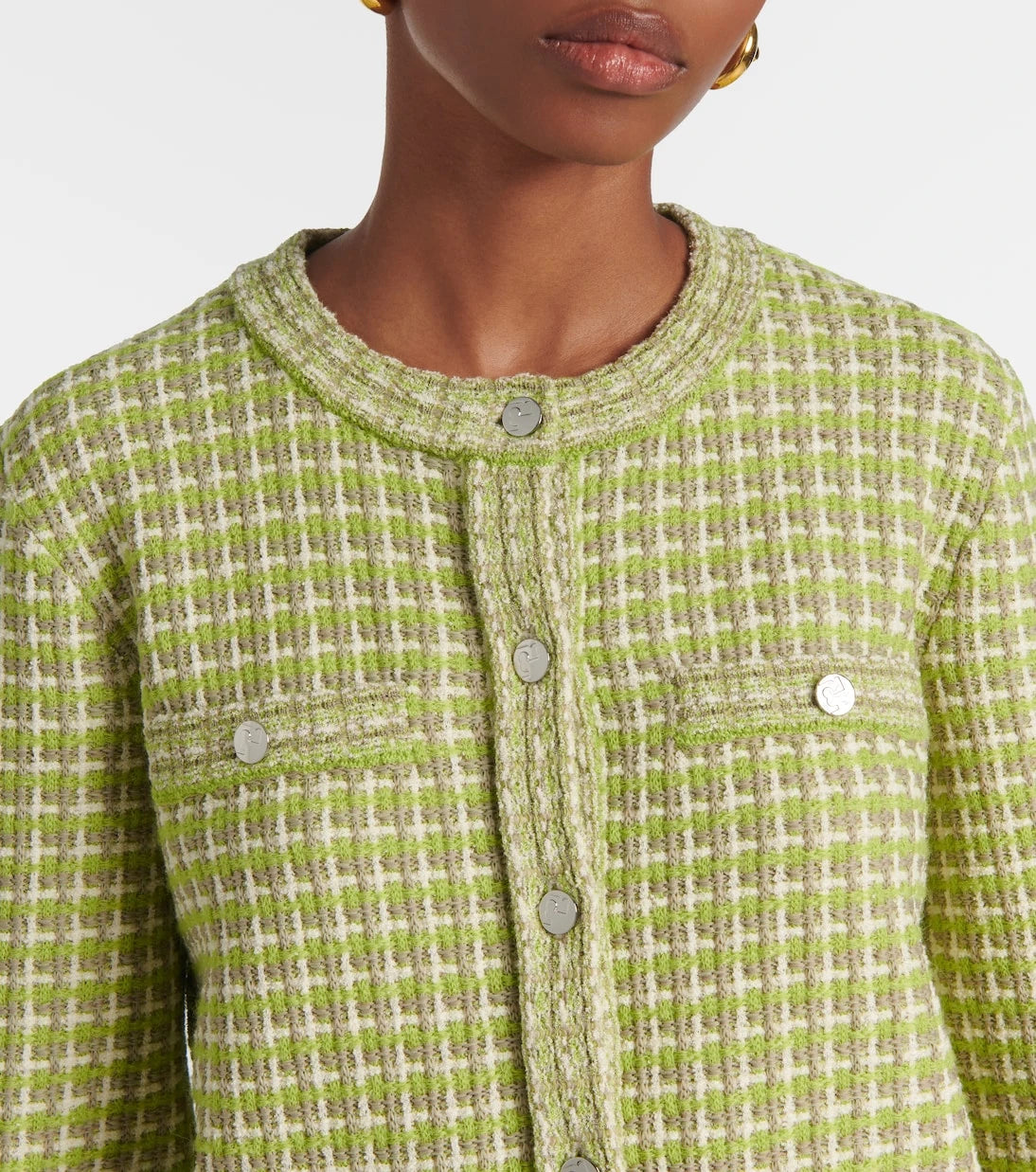 Tory Burch - Knitted checked jacket