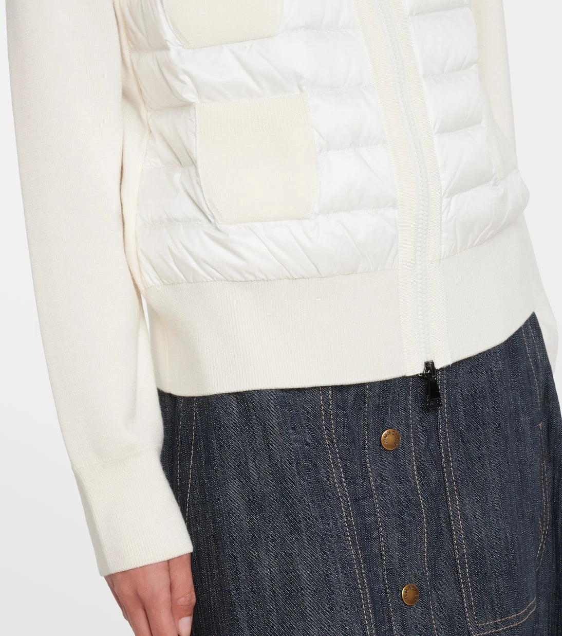 Moncler - Tricot down-paneled virgin wool cardigan