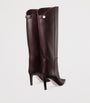 Burgundy Alizze 85 Leather Knee-High Boots