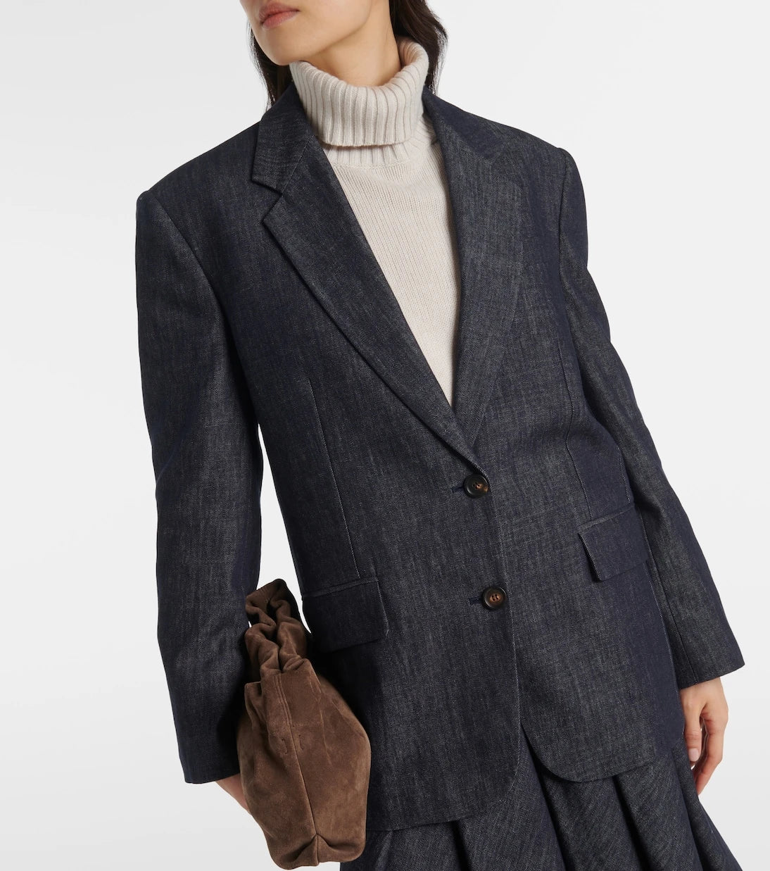Brunello Cucinelli - Single-breasted denim blazer