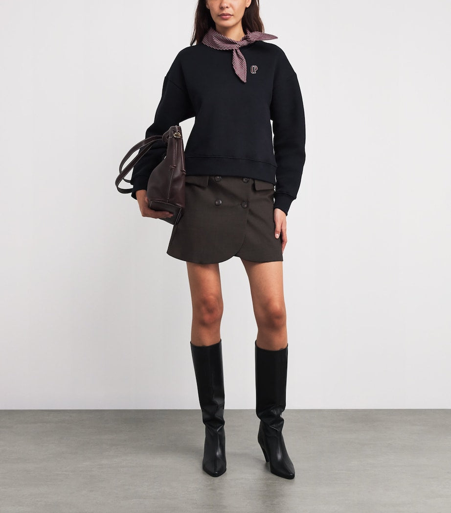 Claudie Pierlot Brown Wool-Blend Mini Skirt
