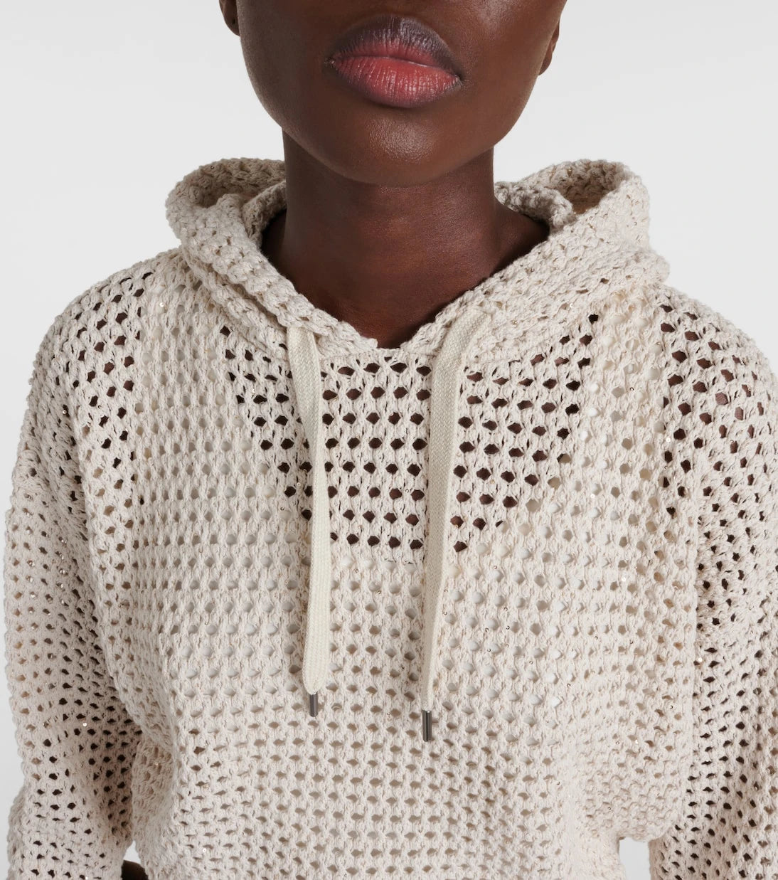 Brunello Cucinelli - Open-knit cotton-blend hoodie
