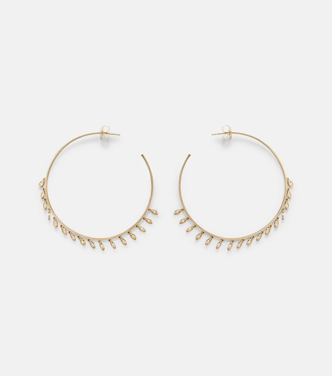 Sydney Evan - 14kt gold hoop earrings with diamonds