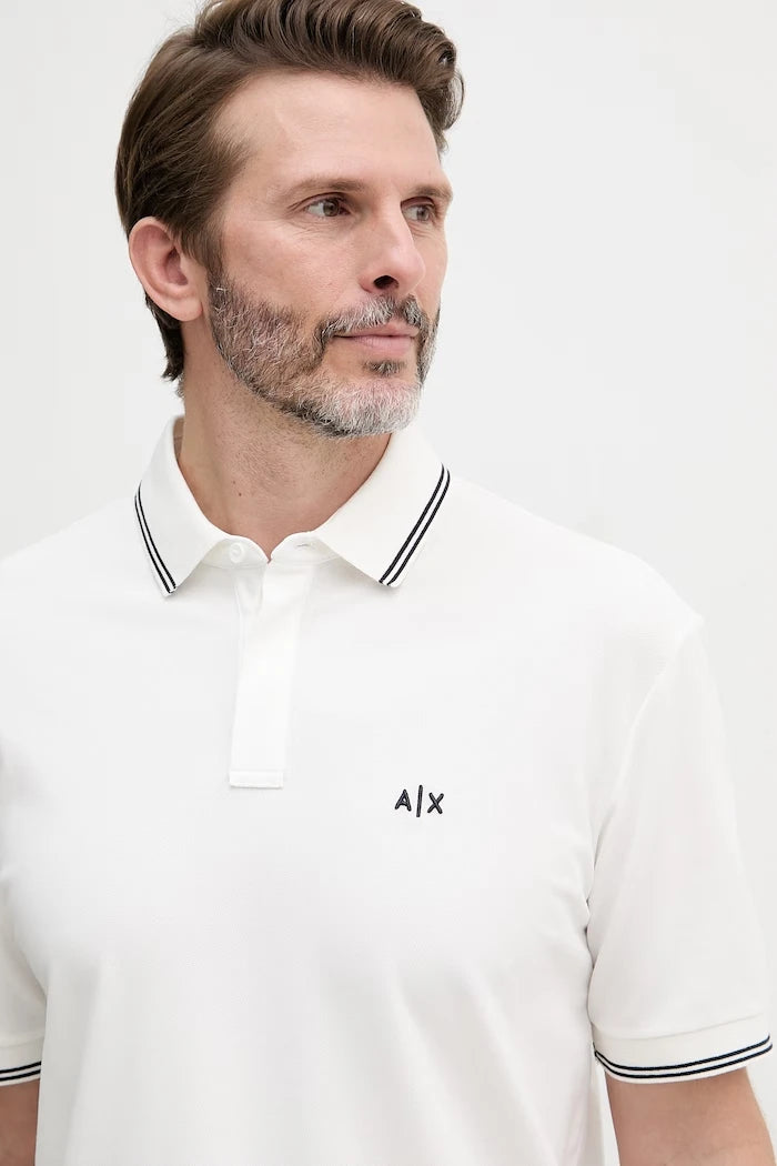 Armani Exchange yakalı erkek pamuklu elastan tişört