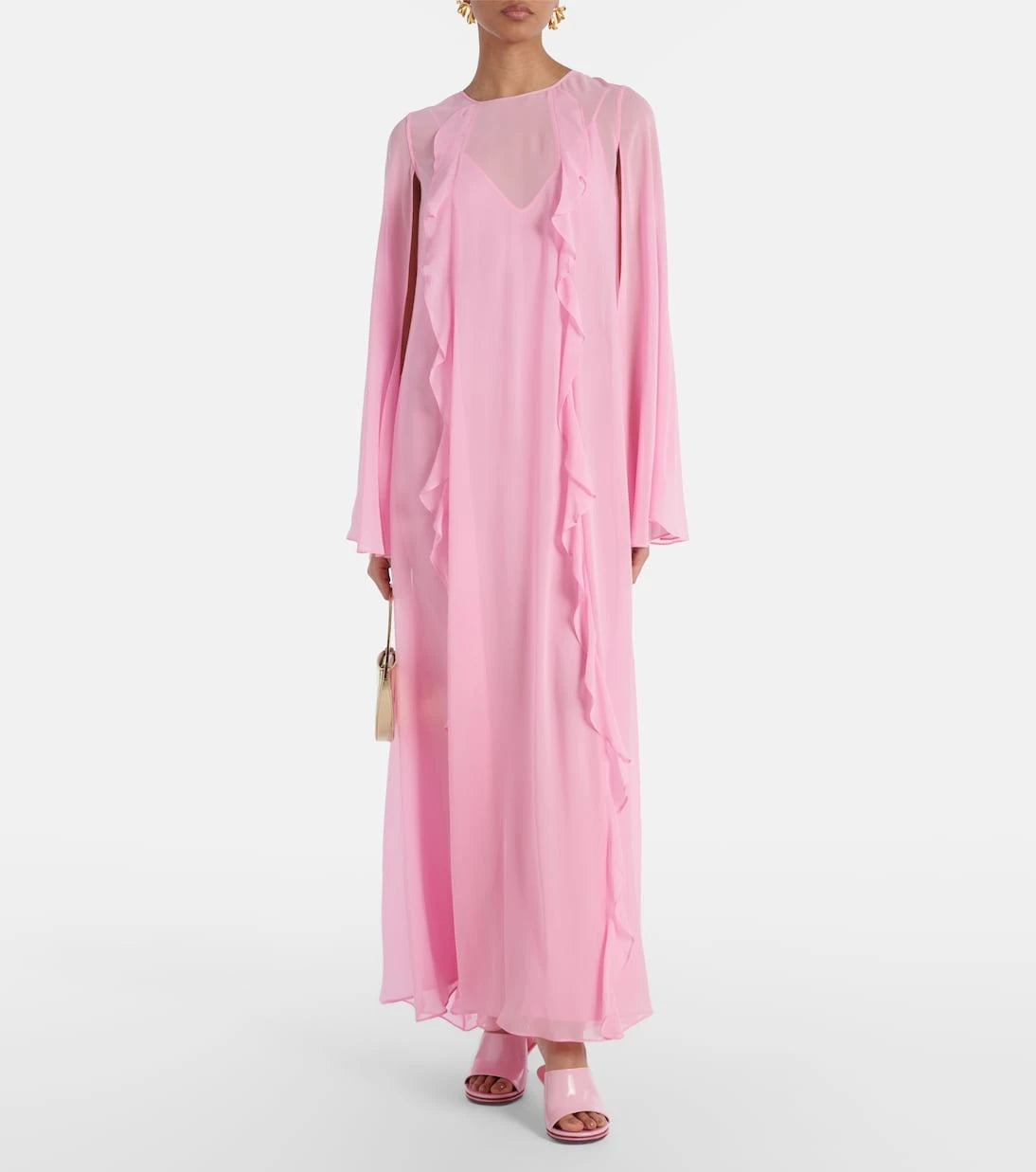 Max Mara - فستان Smirne ماكسي من قماش الجورجيت بتطريزات الزهور