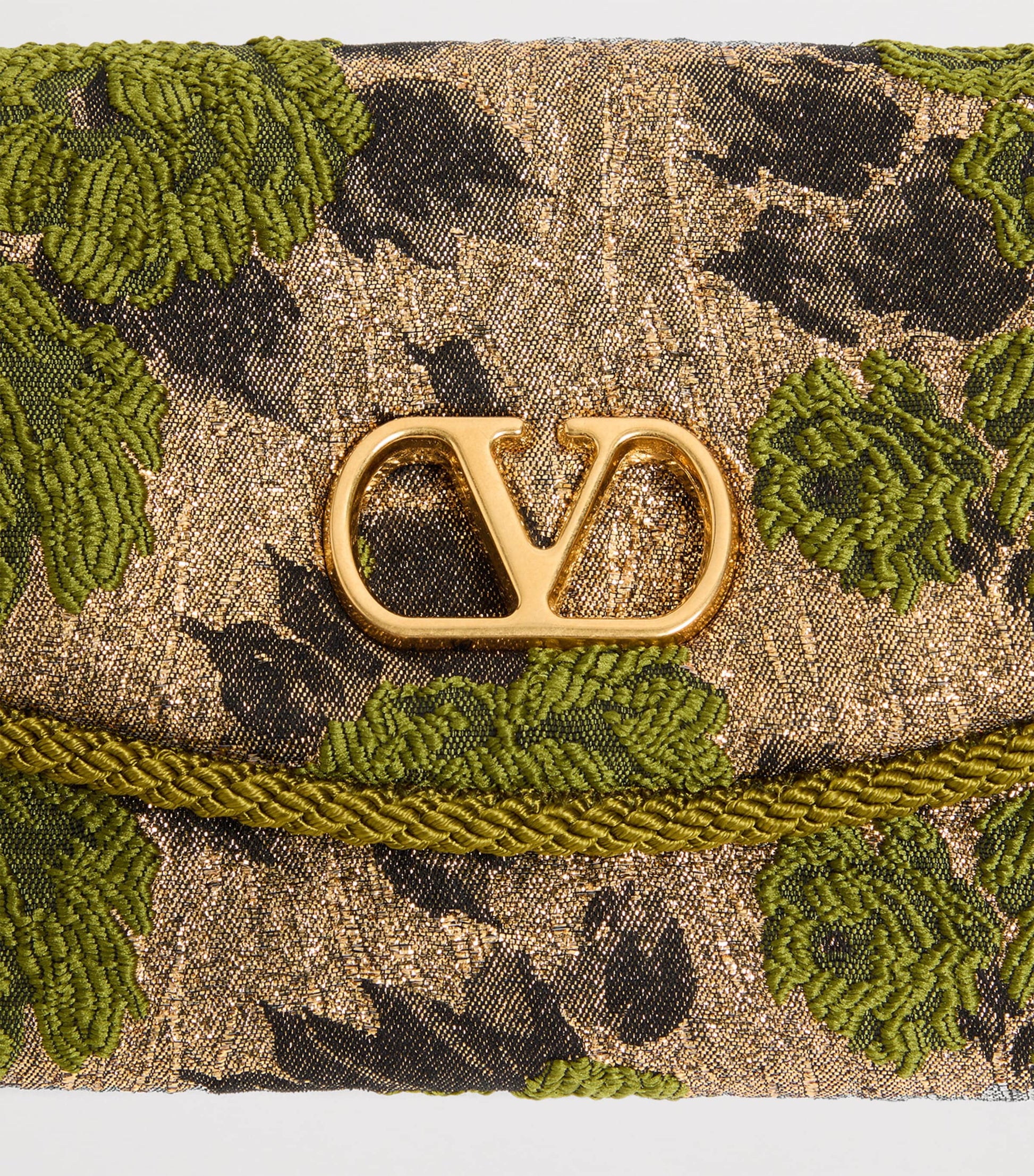 Embroidered Vain Soft Shoulder Bag