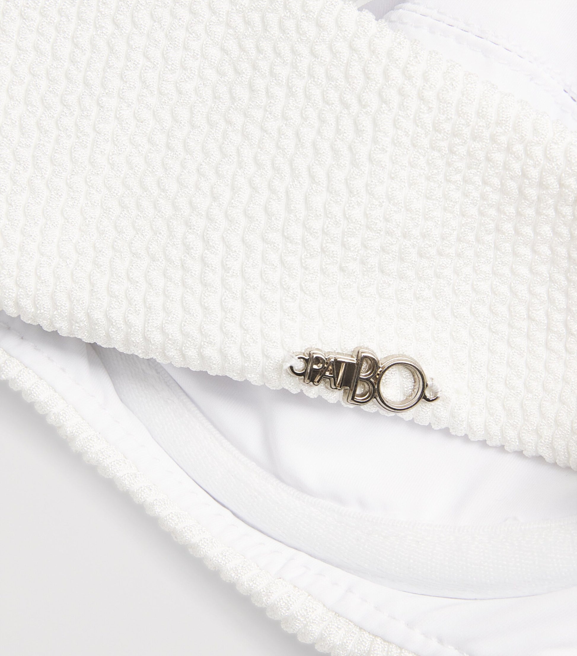 PatBO White Grace Knit Bikini Top