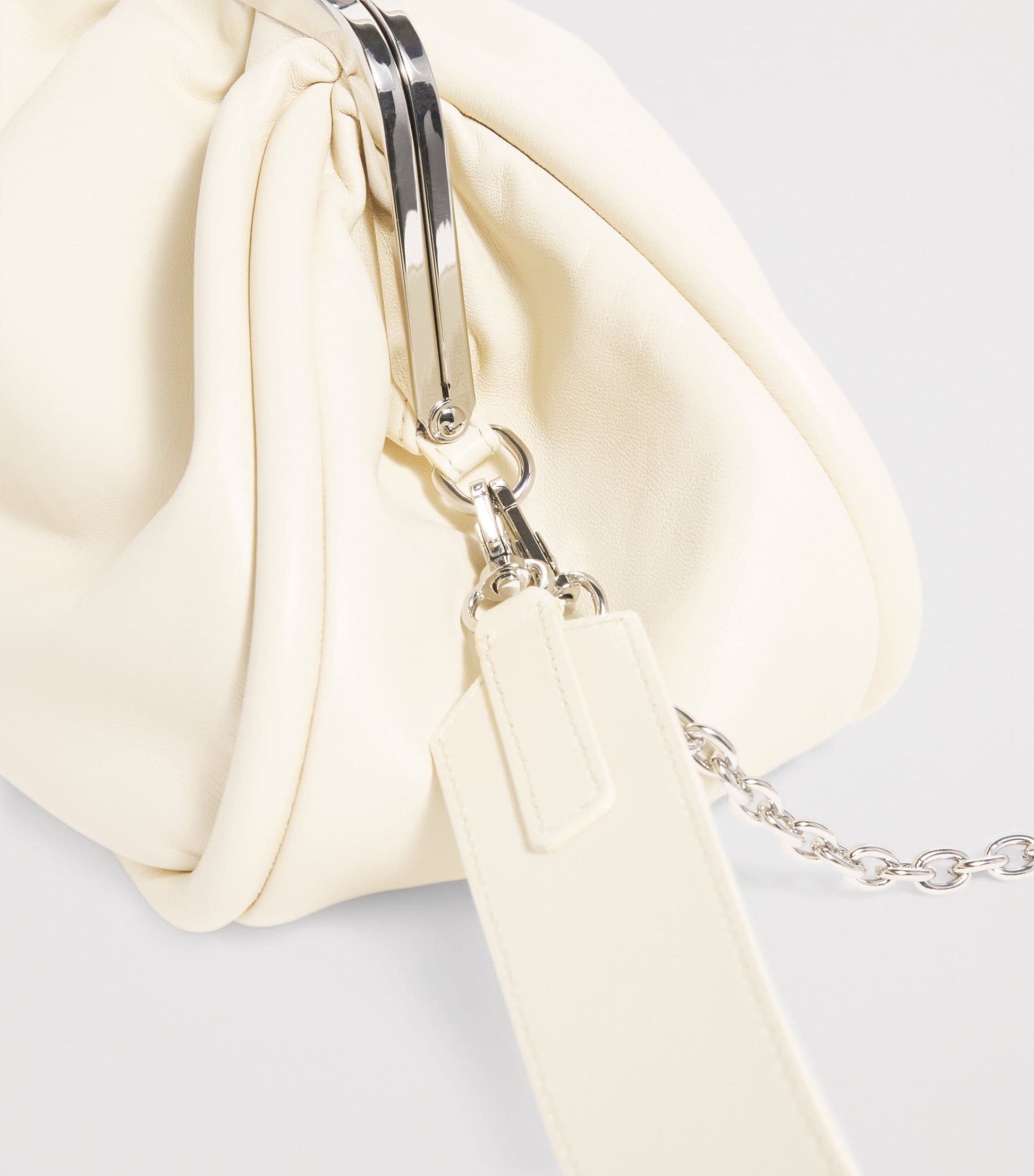 Weekend Max Mara White Medium Leather Pasticcino Clutch Bag