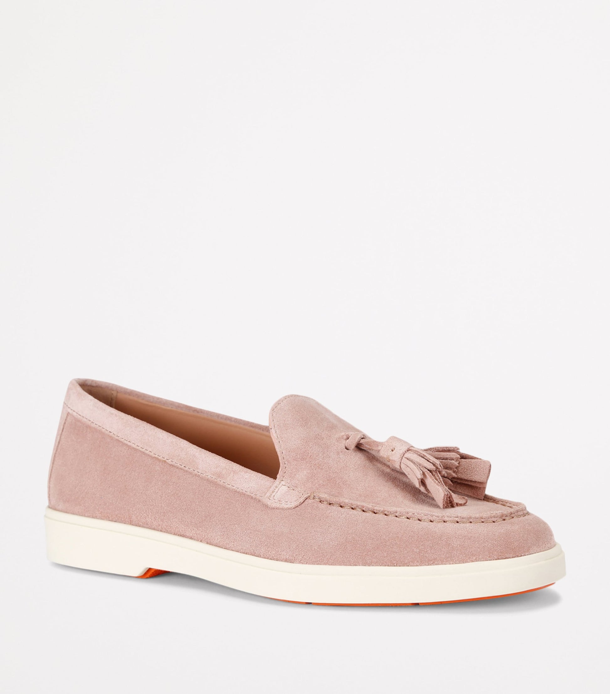 Santoni Pink Suede Feudal Loafers