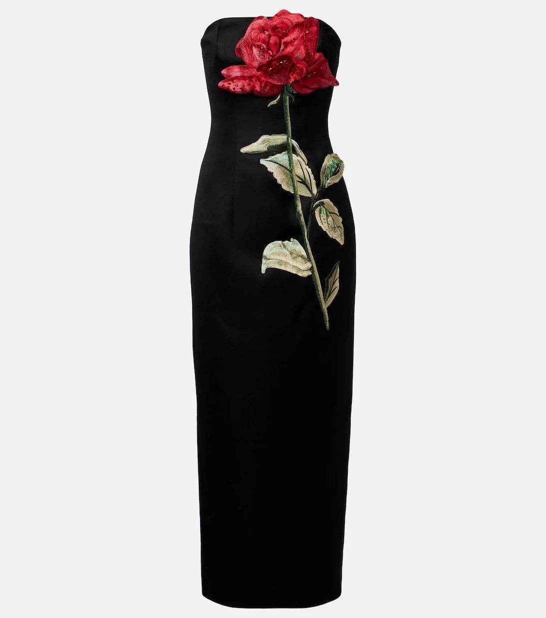 Leo Lin - Rayna floral-appliqué midi dress