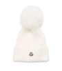 White Virgin Wool Pom-Pom Beanie