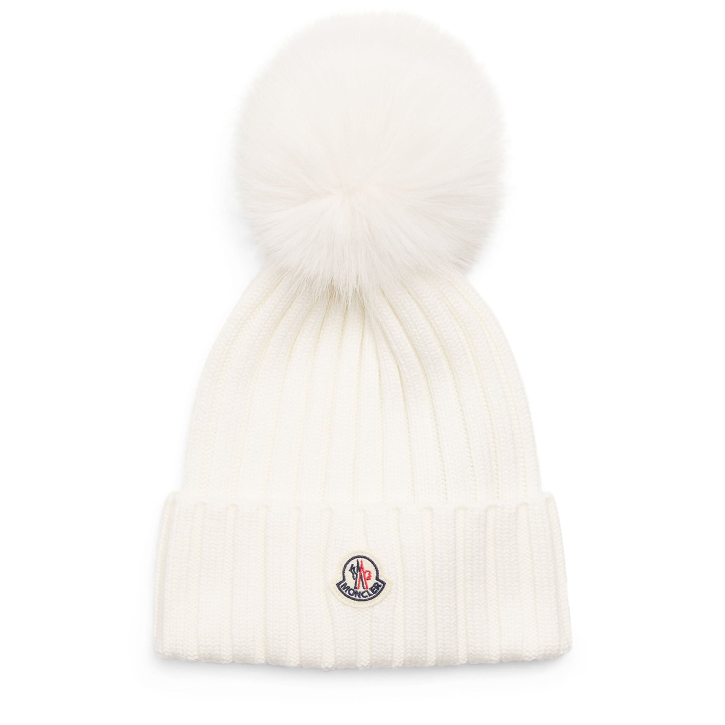White Virgin Wool Pom-Pom Beanie