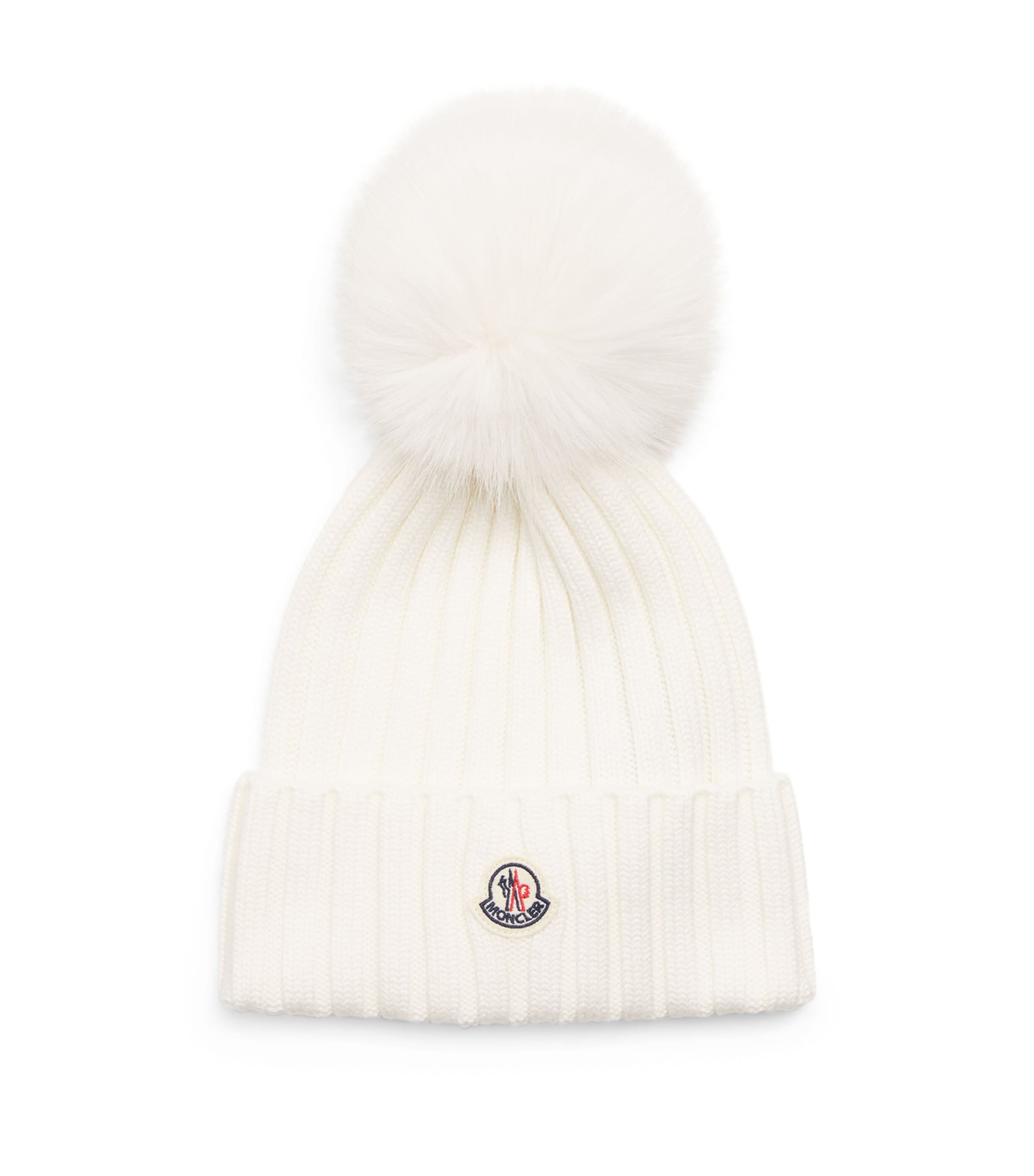 White Virgin Wool Pom-Pom Beanie