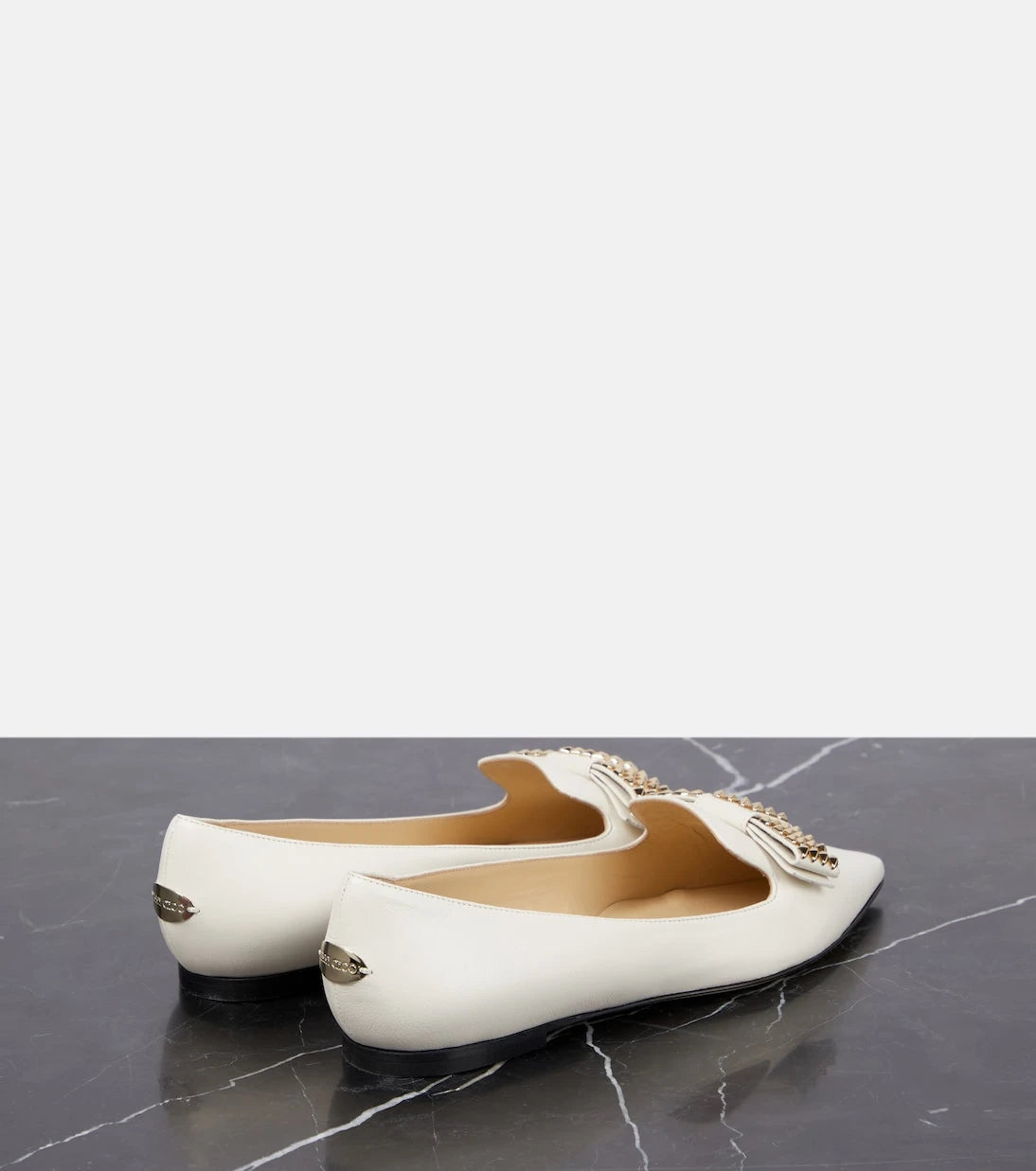 Jimmy Choo - Gala embellished leather ballet flats