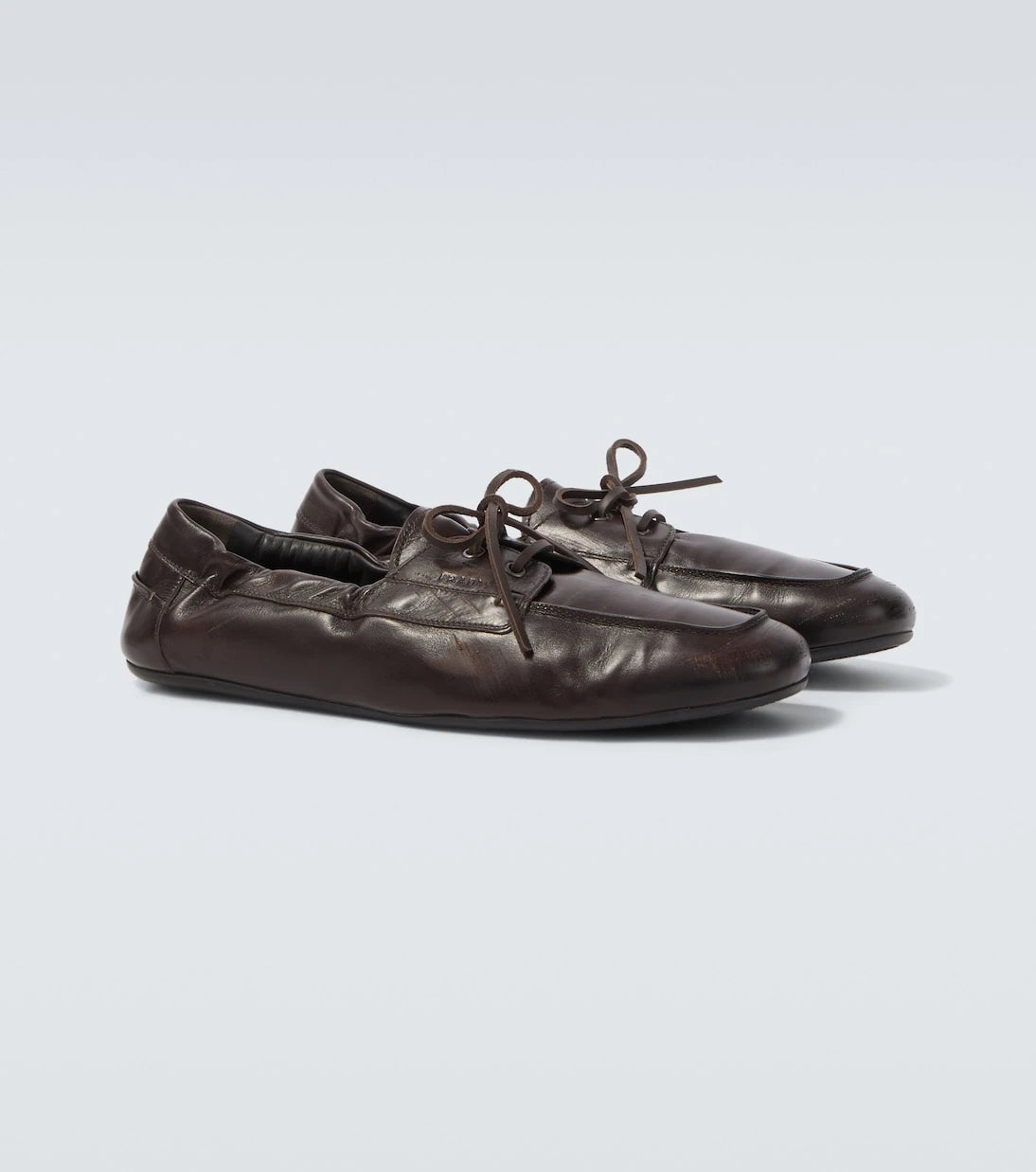 Prada - Shuffle leather boat shoes